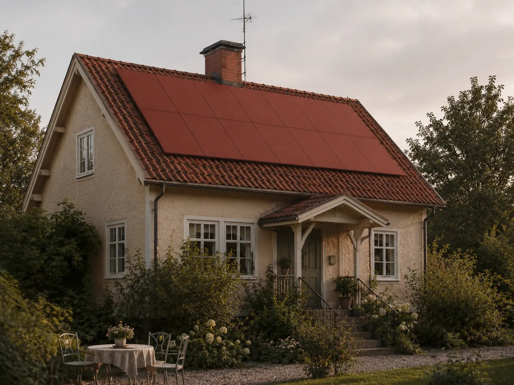Villa med solceller i terracotta – Freebo Kulör